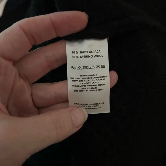 AS WE GROW Black Baby Alpaca Merino Knit Everyday Sweater NWT Sz M - Picture 5 of 9